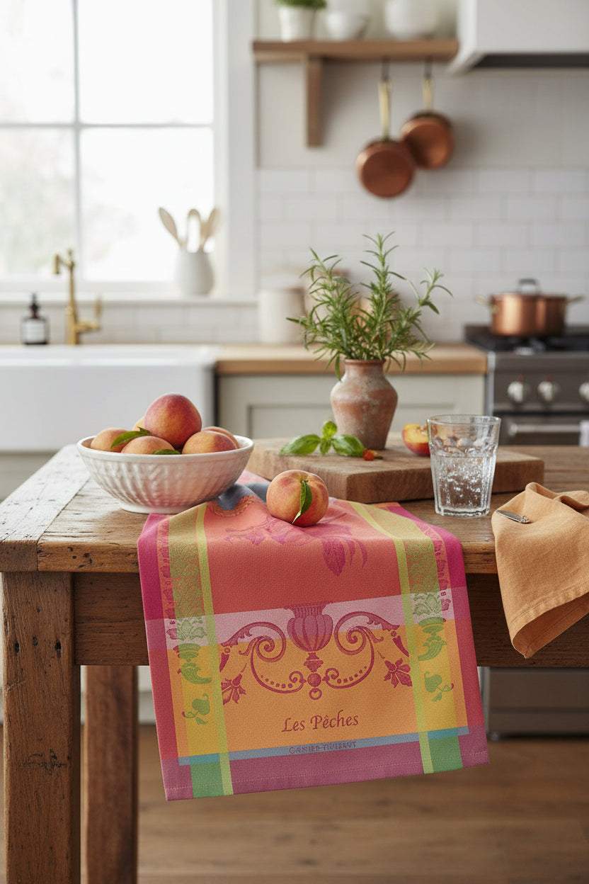 Garnier Thiebaut Les Peches Rose Kitchen Towel