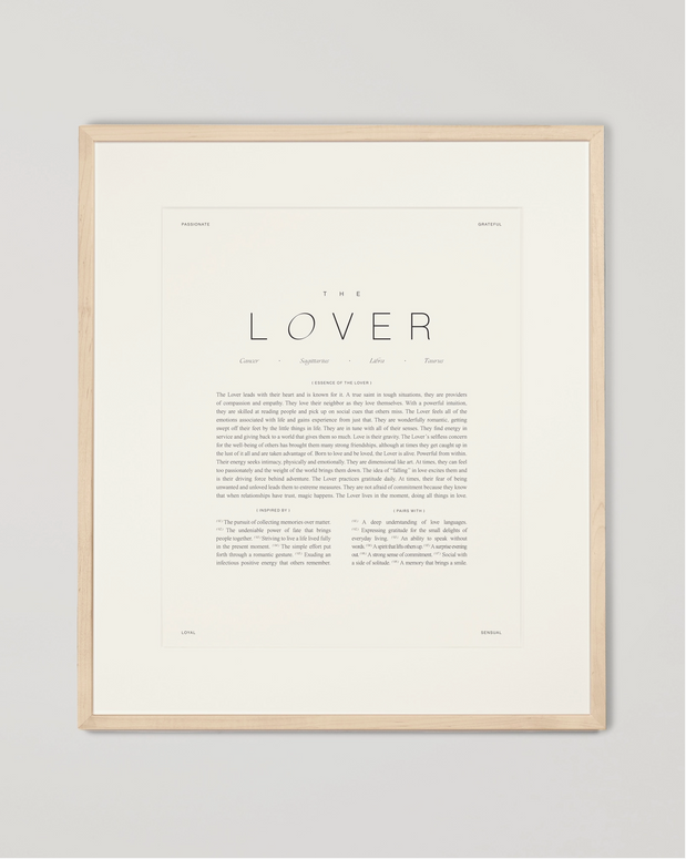 The Lover Art Print with Dendro Wooden Frame