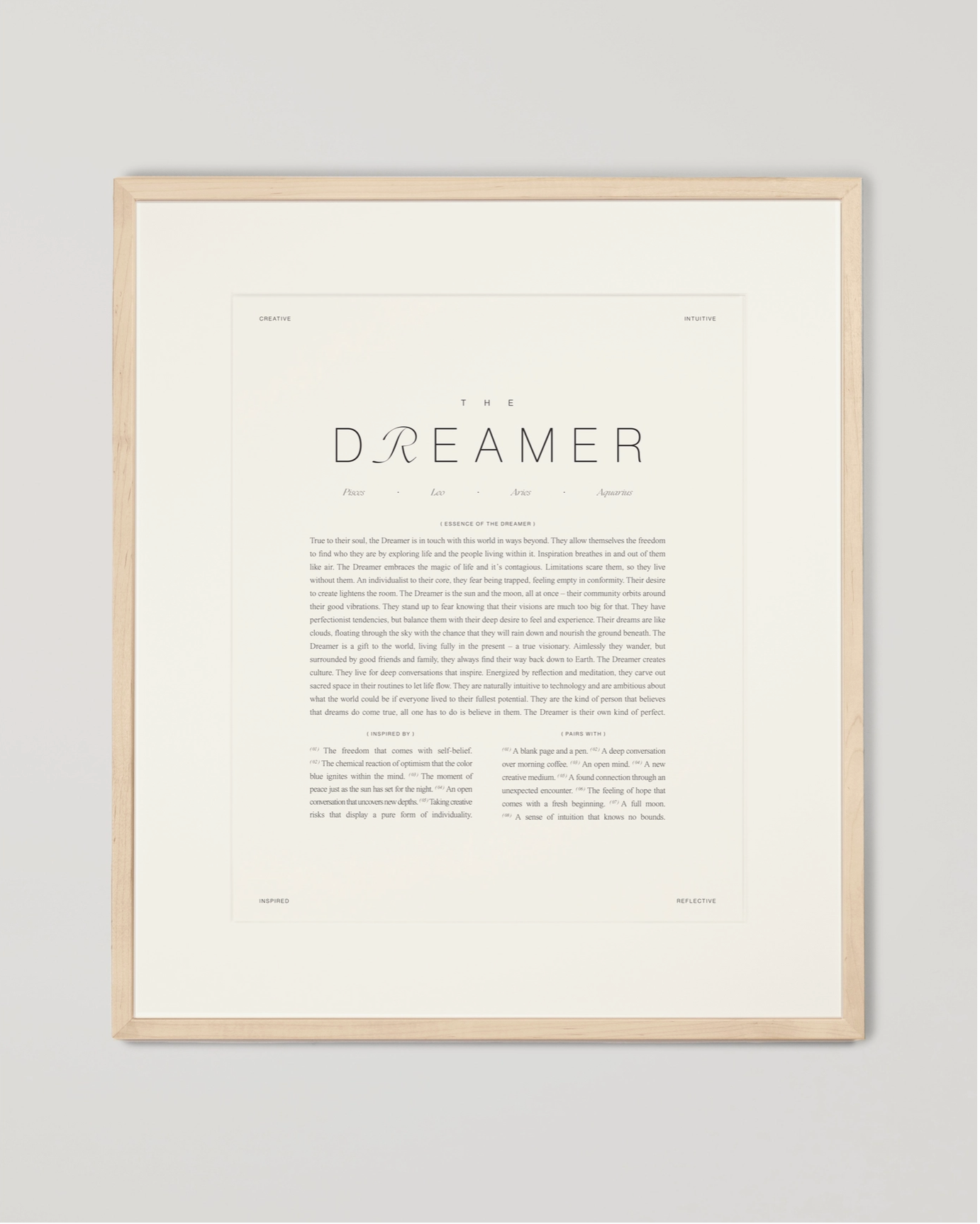 The Dreamer Art Print with Dendro Wooden Frame