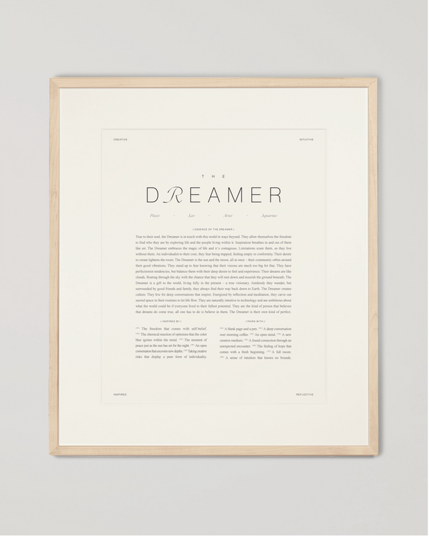 The Dreamer Art Print with Dendro Wooden Frame