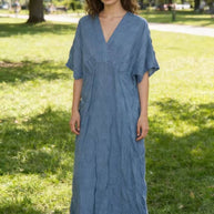 LÉA & LUC Flowing V-Neck Linen Maxi Dress
