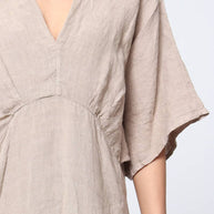 LÉA & LUC Flowing V-Neck Linen Maxi Dress