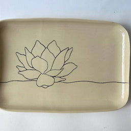 CSF Ceramics Rounded Tray: Lotus