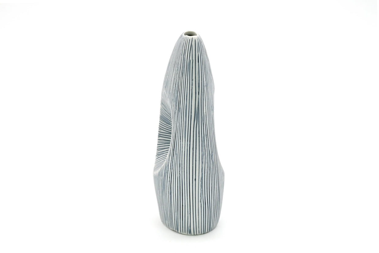 AFT Blue Striped Spezia Mini M-Handcrafted Porcelain Bud Vase