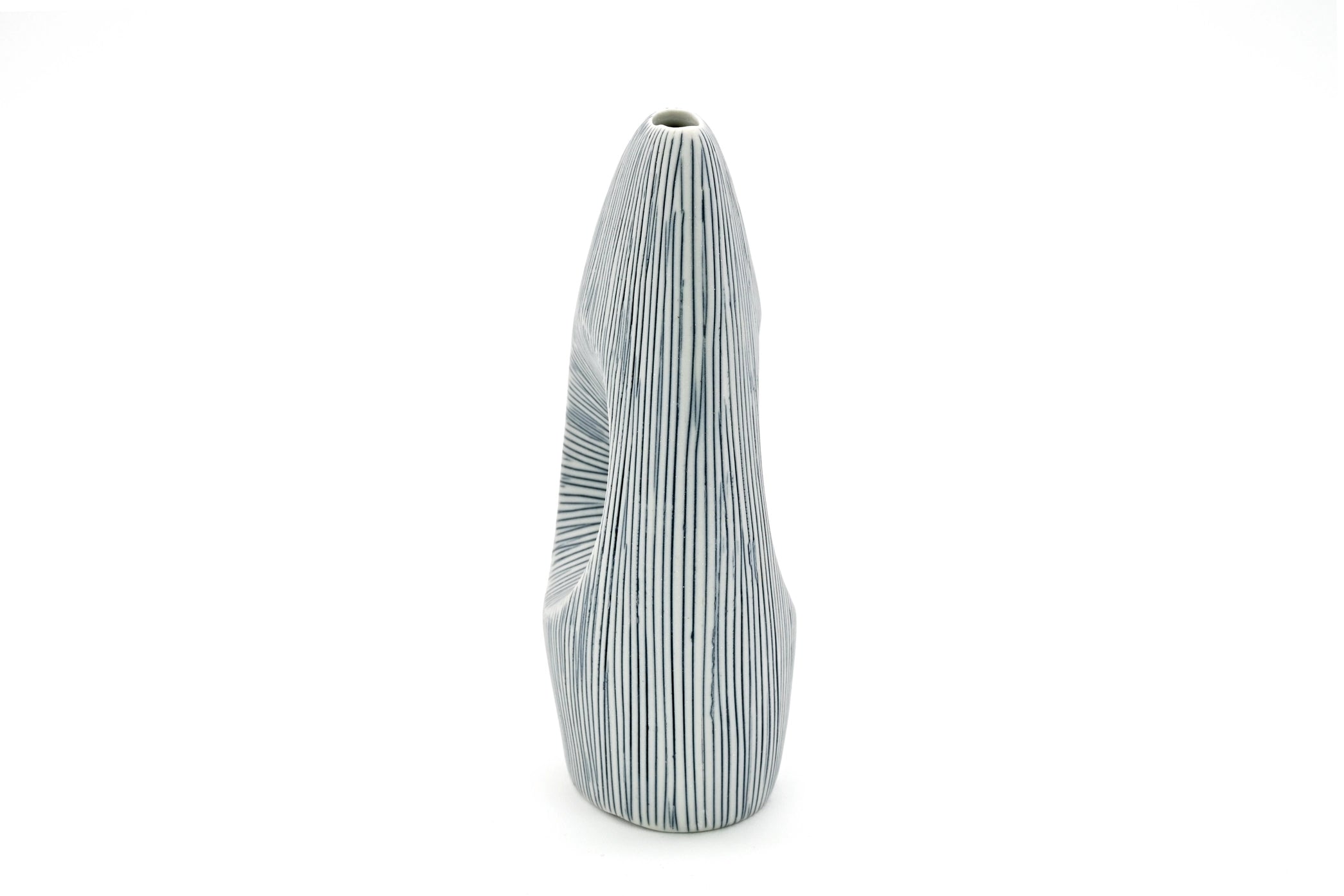 AFT Blue Striped Spezia Mini M-Handcrafted Porcelain Bud Vase