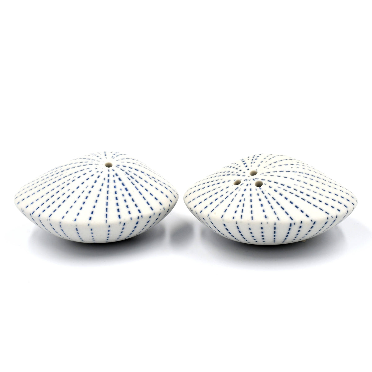 Art Floral Trading Blue Dotted Sea Shell Porcelain Salt and Pepper Shaker Set