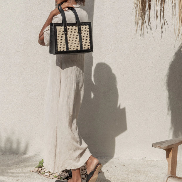Raja Leather and Cane Everyday Bag
