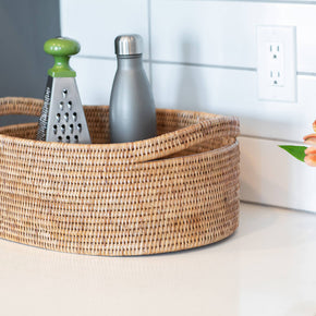 Artifacts Trading Company Rattan Oval Storage Basket