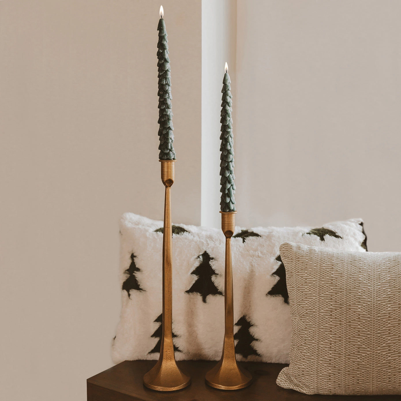 Tree Taper Candles, Set of 2 - Christmas Decor