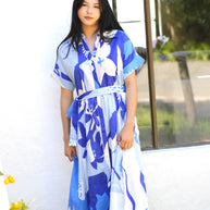 Dolma - Brigitte Abstract Print Dress Blue Multi