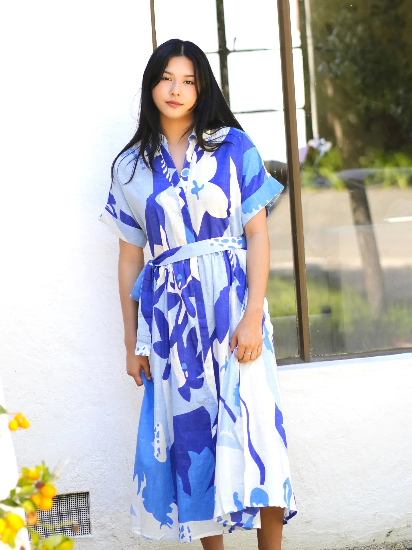 Dolma - Brigitte Abstract Print Dress Blue Multi