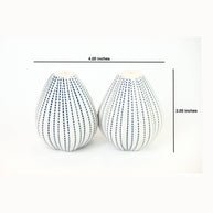 Art Floral Trading Champa Dotted Porcelain Salt and Pepper Shaker Set