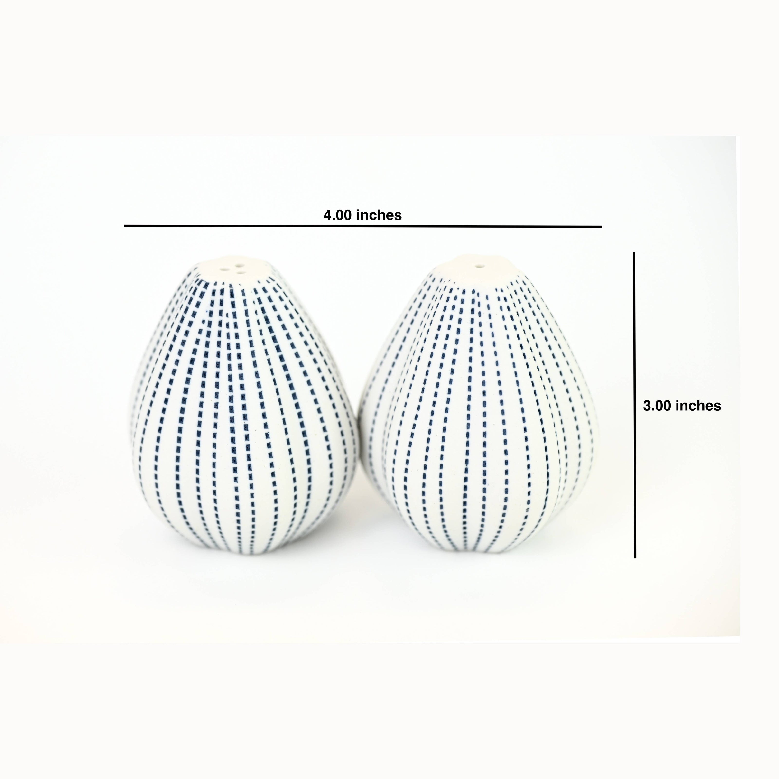 Art Floral Trading Champa Dotted Porcelain Salt and Pepper Shaker Set