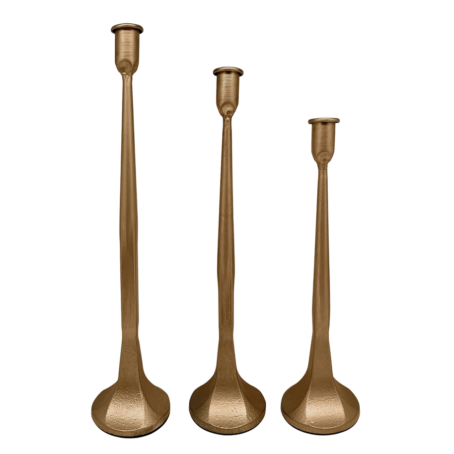 Sweet Water Decor - Gold Cast Iron Taper Candle Holders