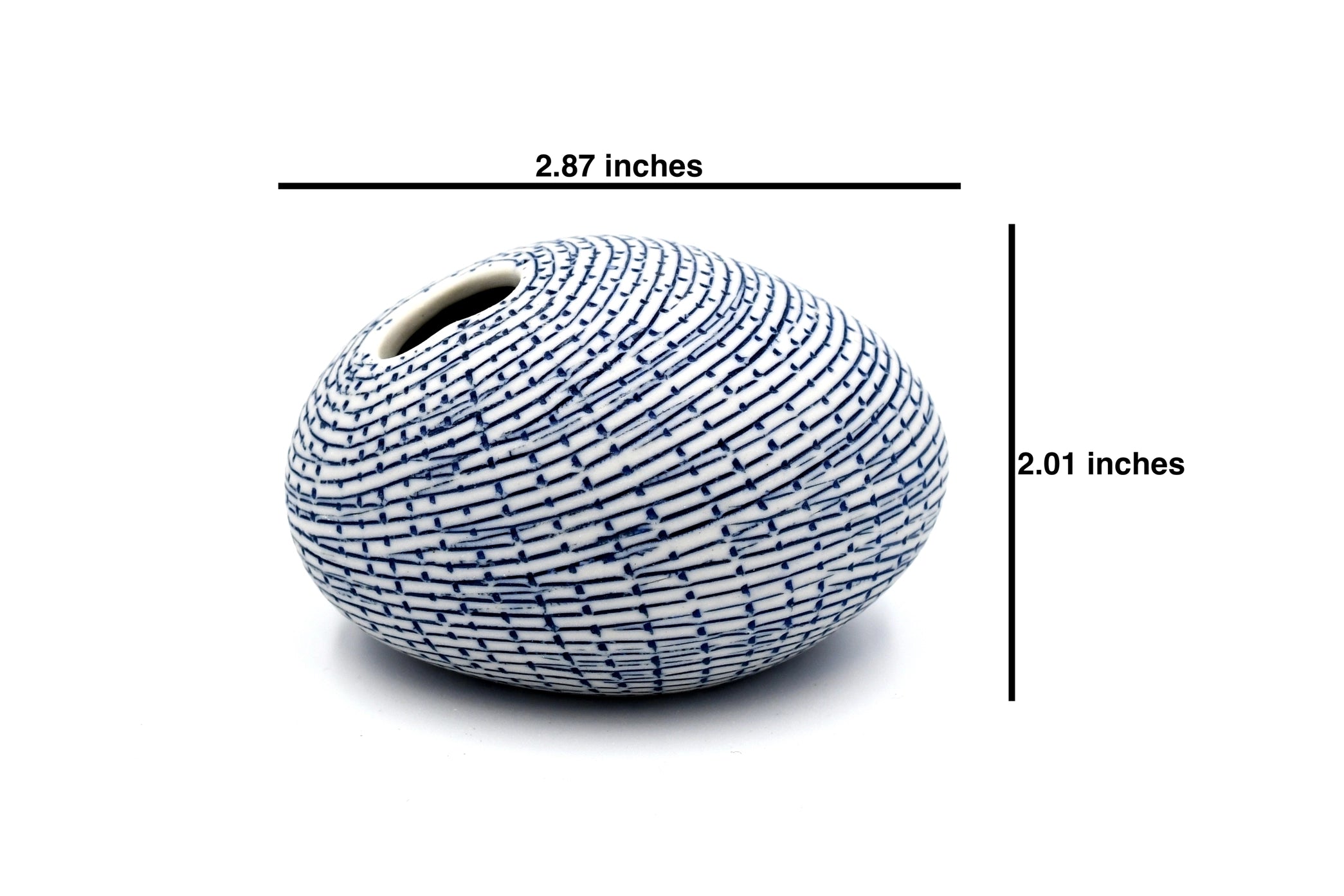 AFT Crosshatch Pebble Mini S-Handcrafted Porcelain Bud Vase