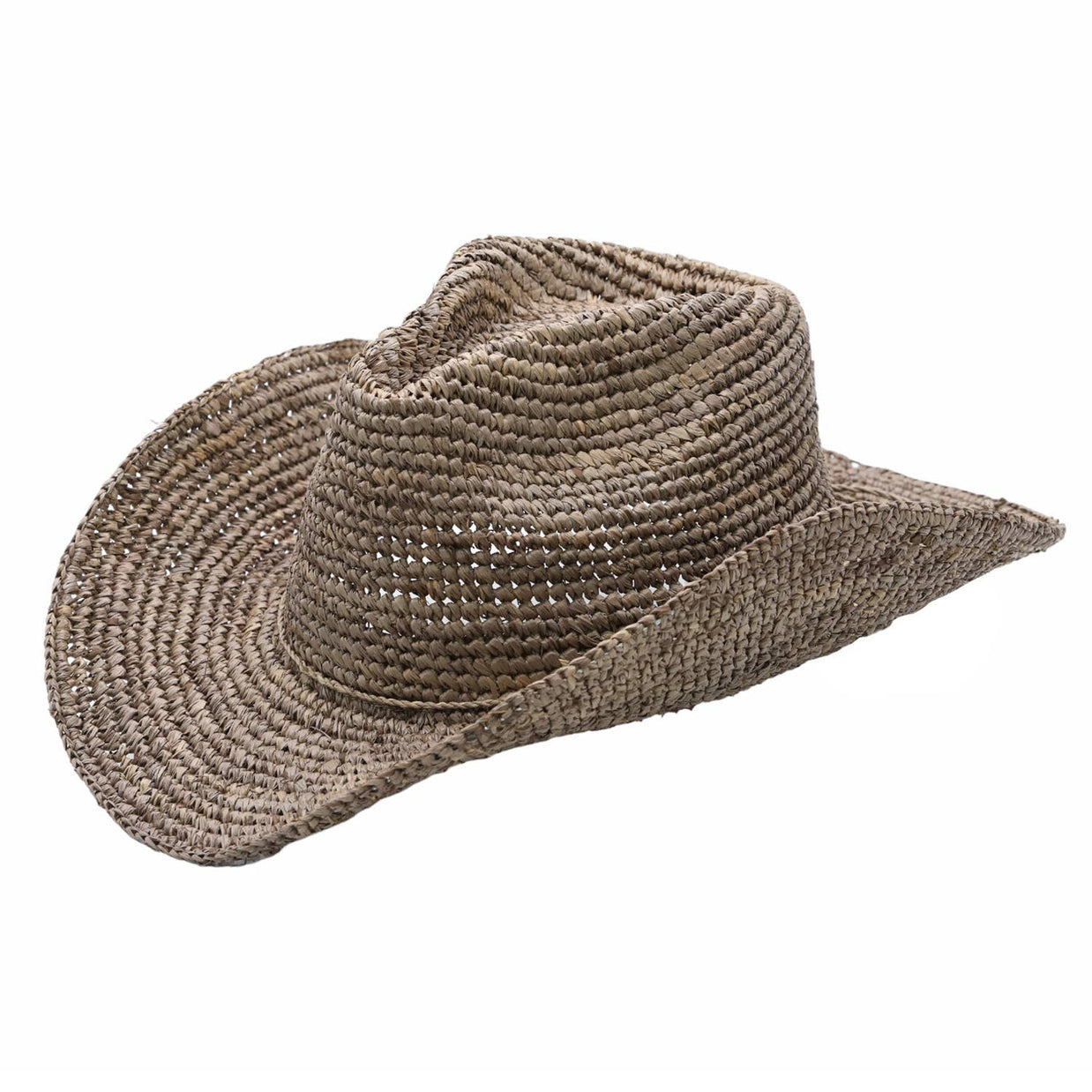 Emilia Adjustable Crochet Raffia Western Drifter Cowboy Hat