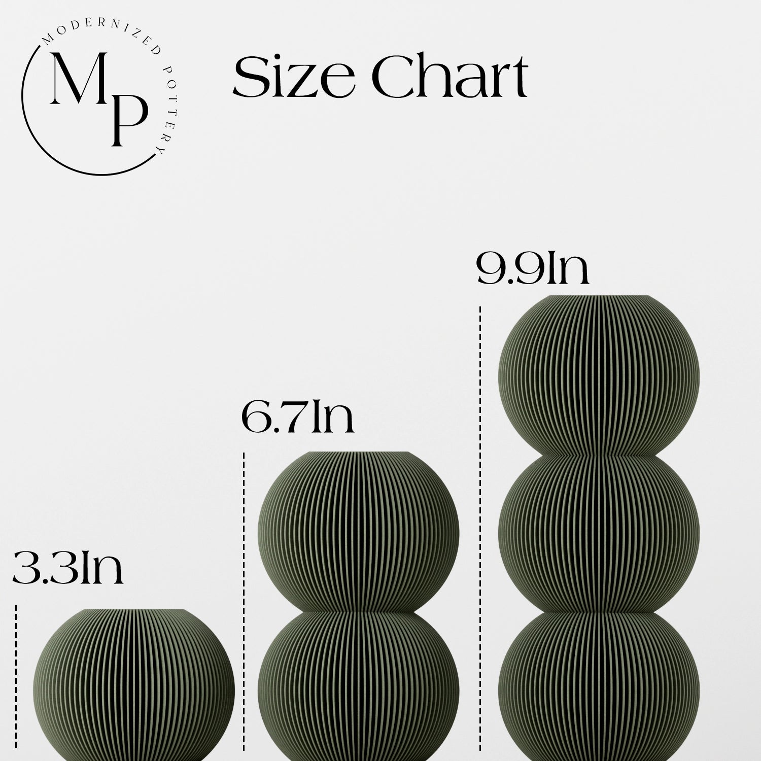 Modernized Pottery - Triple Bubble Vase