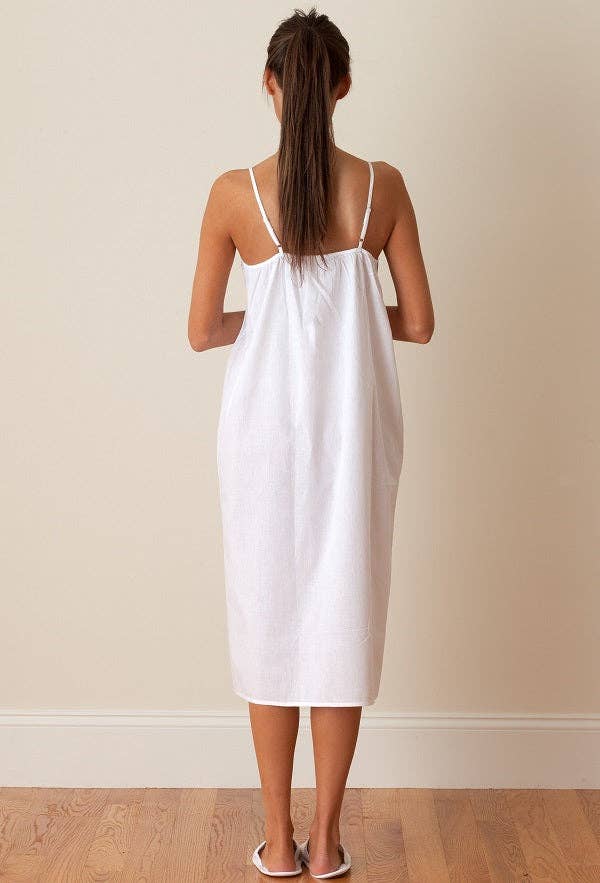 Amy White Cotton Nightgown