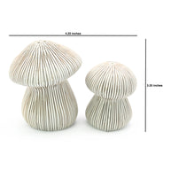 Art Floral Trading Brown Striped Mushroom Porcelain Salt and Pepper Shaker Set