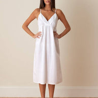 Amy White Cotton Nightgown