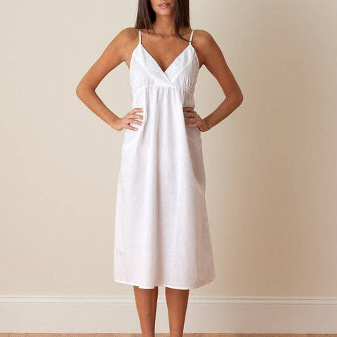 Amy White Cotton Nightgown