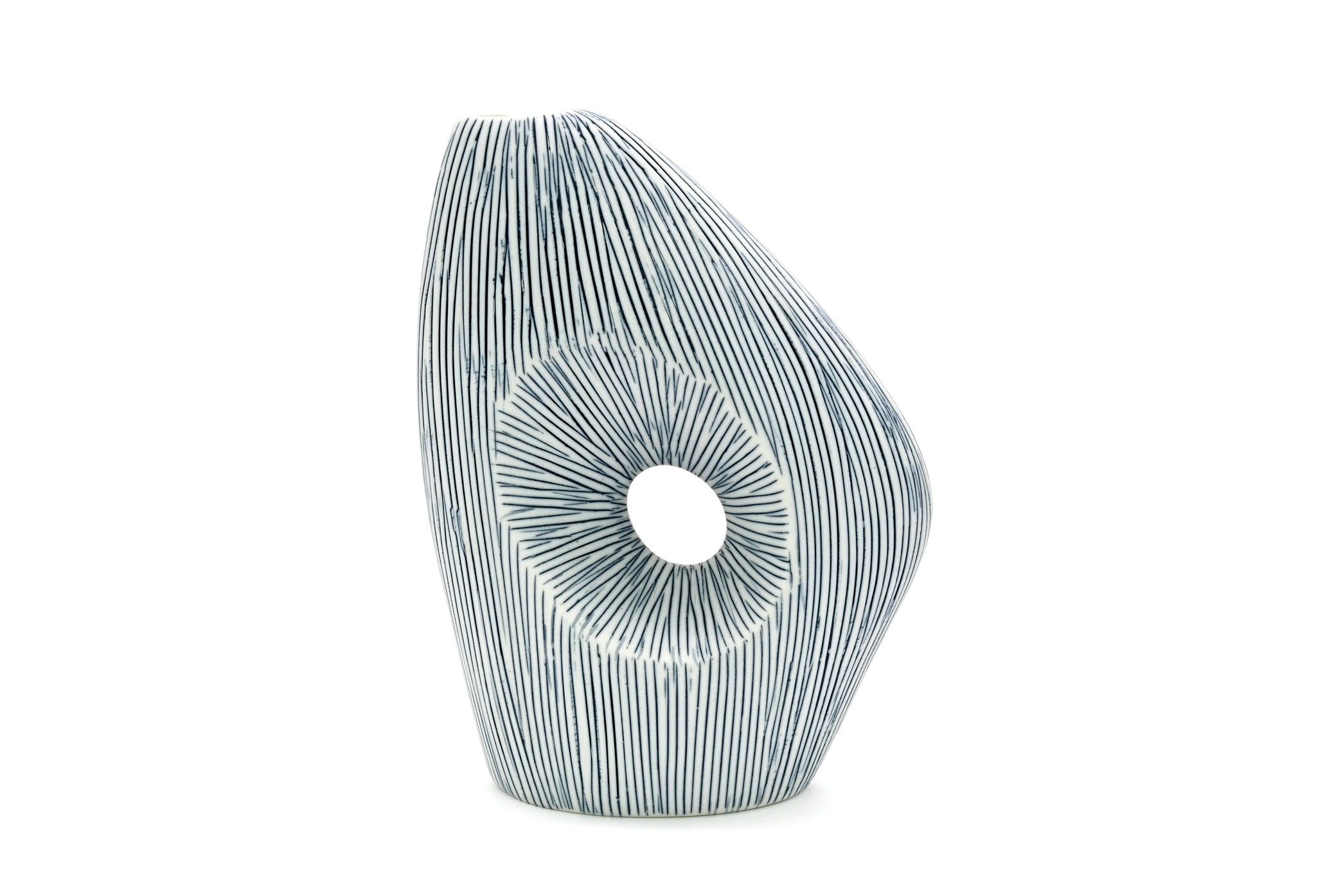 AFT Blue Striped Spezia Mini M-Handcrafted Porcelain Bud Vase