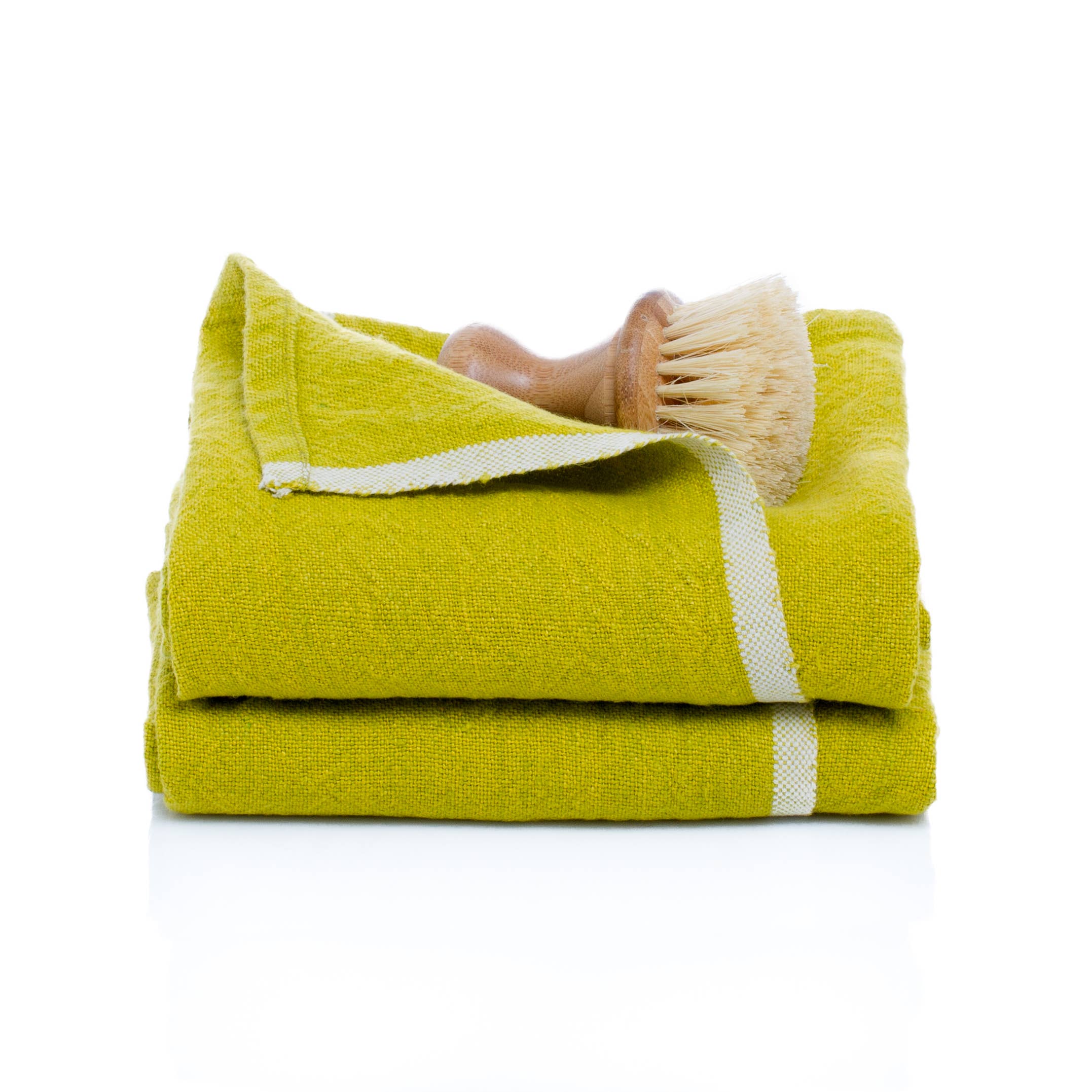 Caravan Home Chunky Linen Lime Towels
