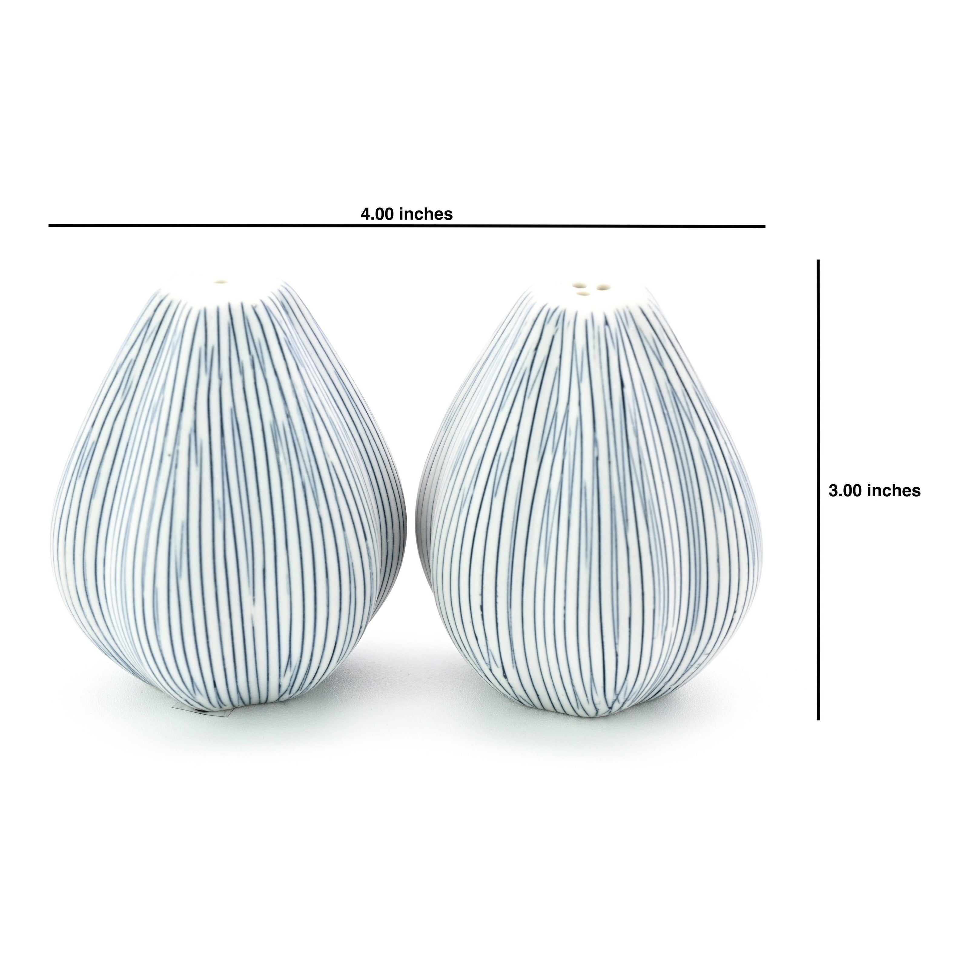 Art Floral Trading Champa Striped Porcelain Salt and Pepper Shaker Set