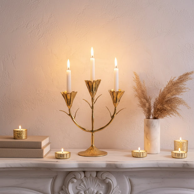 Gold Floral Candelabra