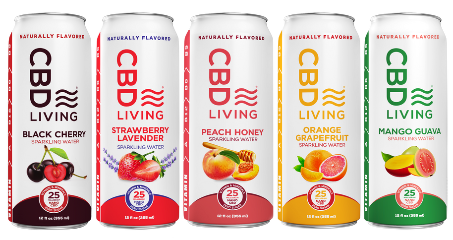 CBD Living Sparkling Water - 12 Pack