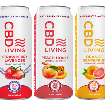 CBD Living Sparkling Water - 12 Pack