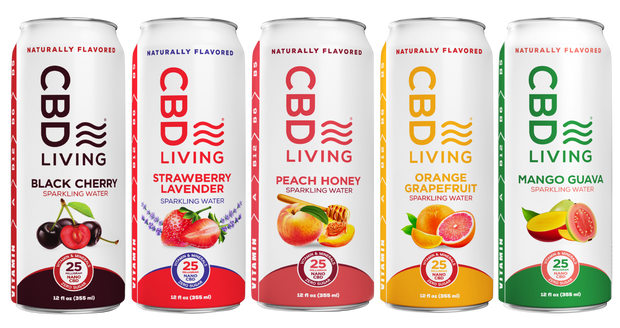 CBD Living Sparkling Water - 12 Pack