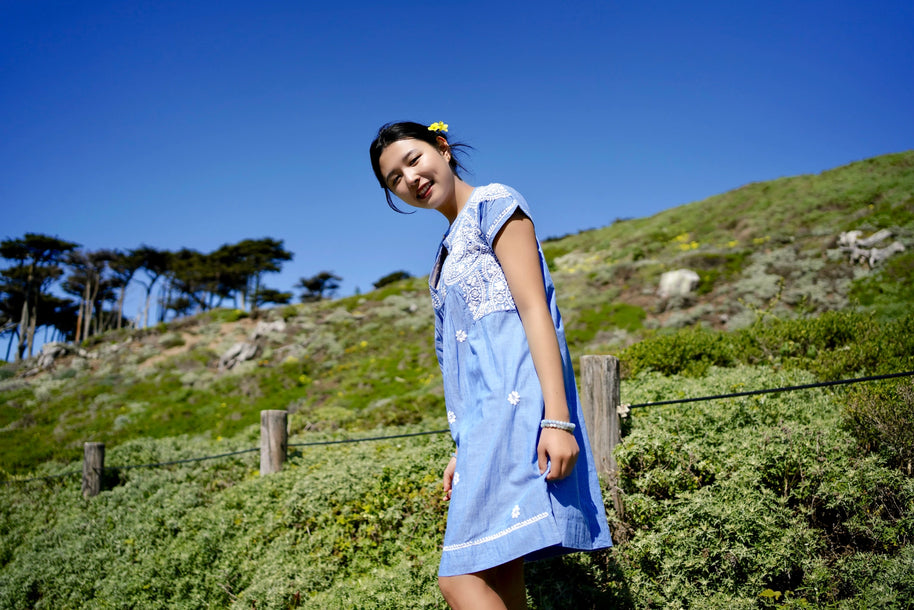 Dolma Ava Emb. Tunic Dress Chambray