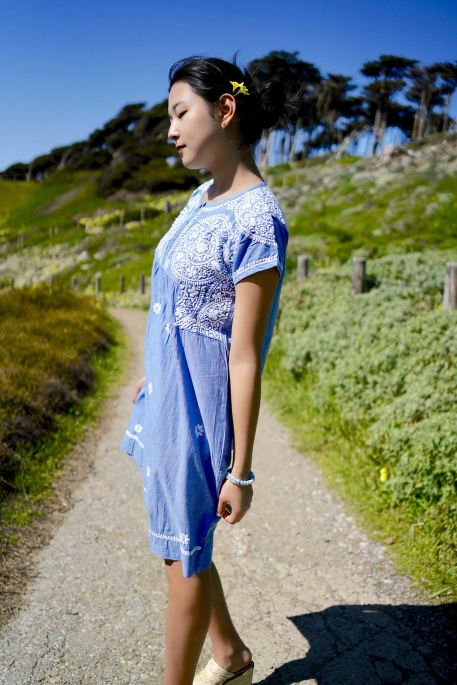 Dolma Ava Emb. Tunic Dress Chambray