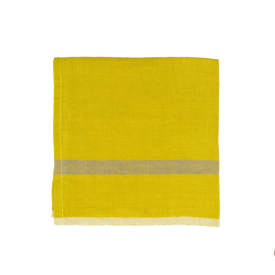 Laundered Linen Lime/Grey Napkins 20x20 - Set of 4