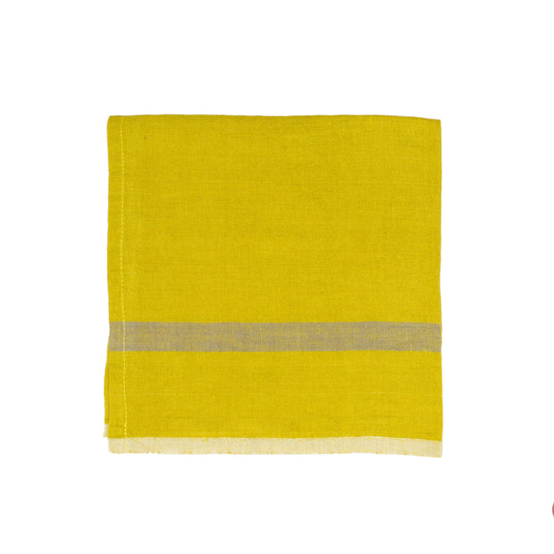Laundered Linen Lime/Grey Napkins 20x20 - Set of 4
