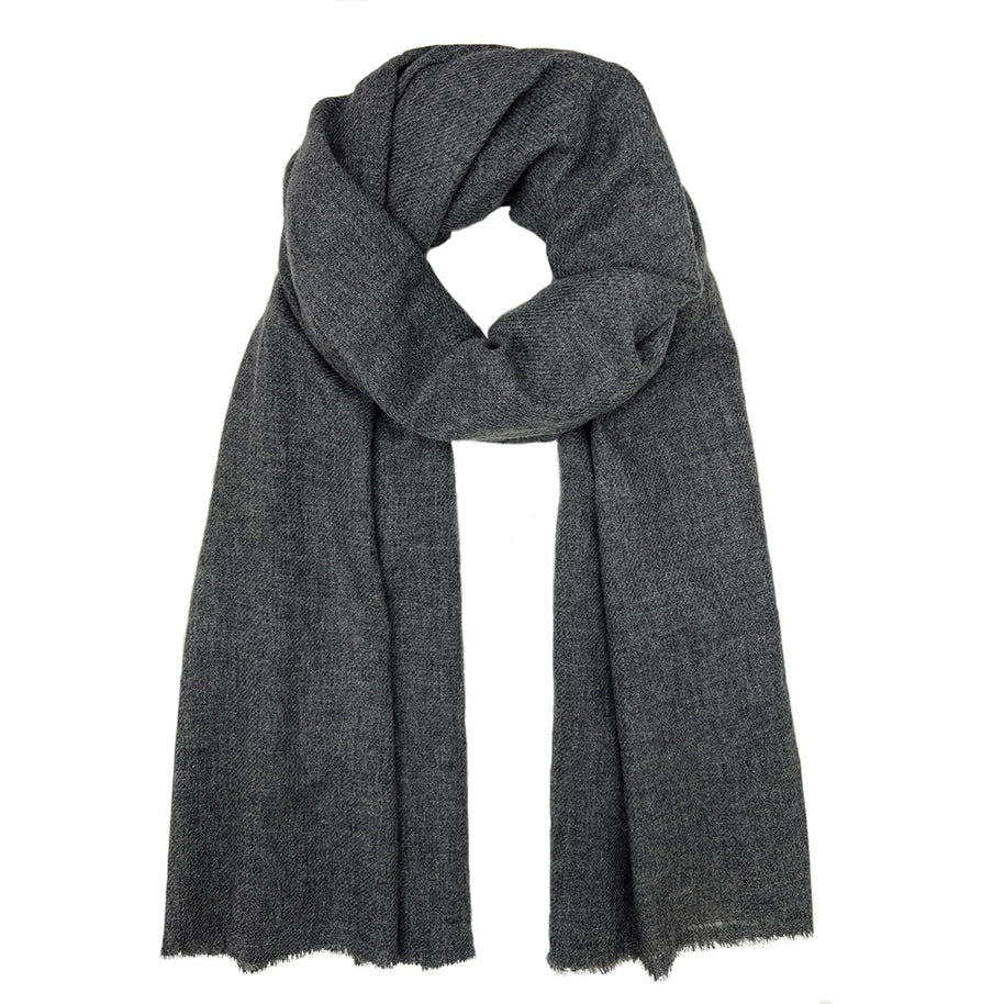 Charcoal Handloom Cashmere Scarf