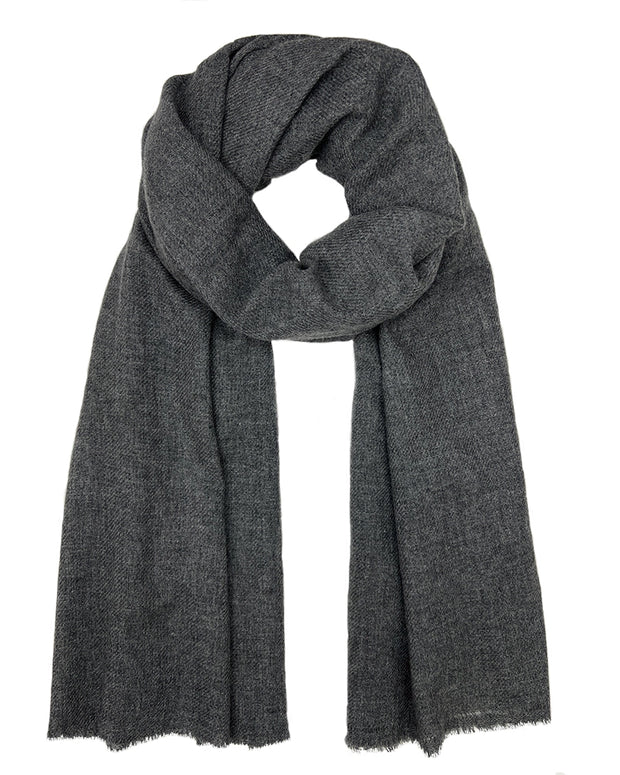 Charcoal Handloom Cashmere Scarf