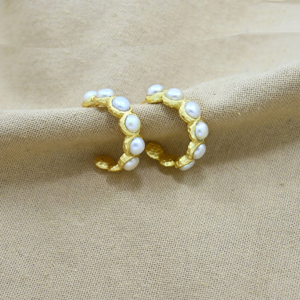 Schmuckoo Berlin Pearl Hoop Earring Gold