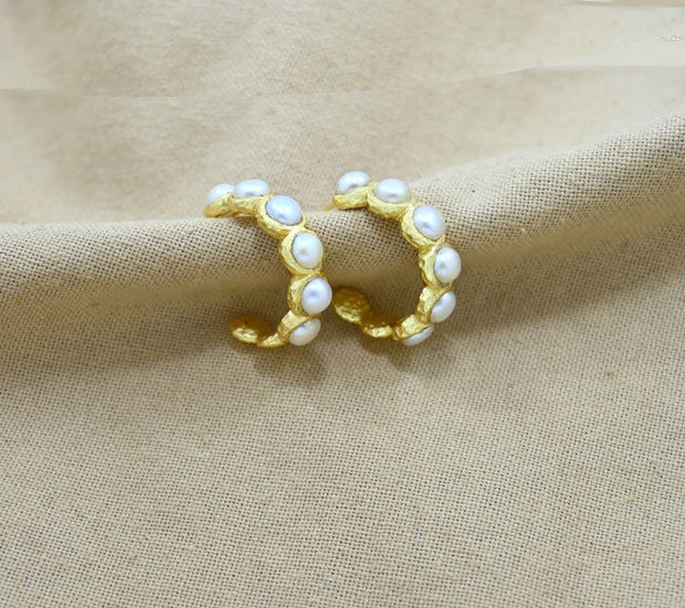 Schmuckoo Berlin Pearl Hoop Earring Gold