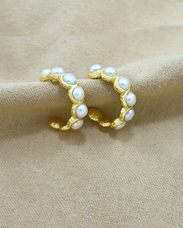 Schmuckoo Berlin Pearl Hoop Earring Gold