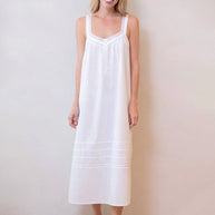 Hazel White Cotton Nightgown