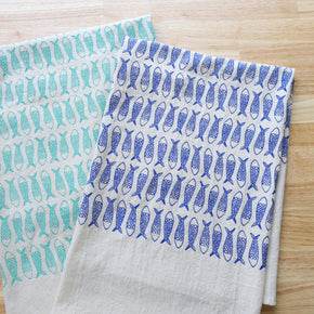 The High Fiber Handprinted Fish Kitchen Towel