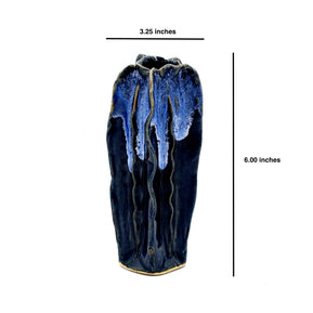 Luffa Tall Vase - Blue Effect