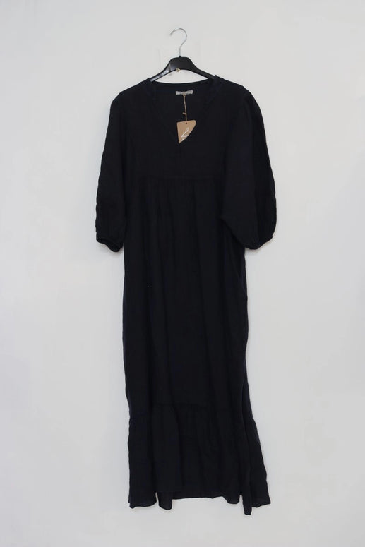 LÉA & LUC - Three Quarter Sleeve Maxi Linen Dress