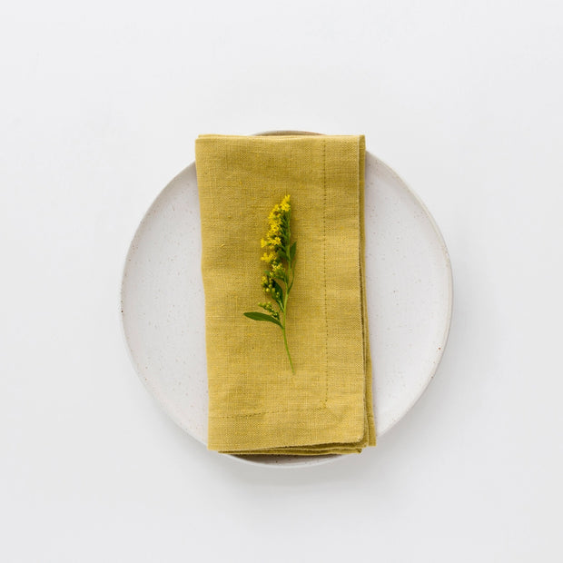 Linen Tales - Lemon Curry Linen Napkins - Set of two