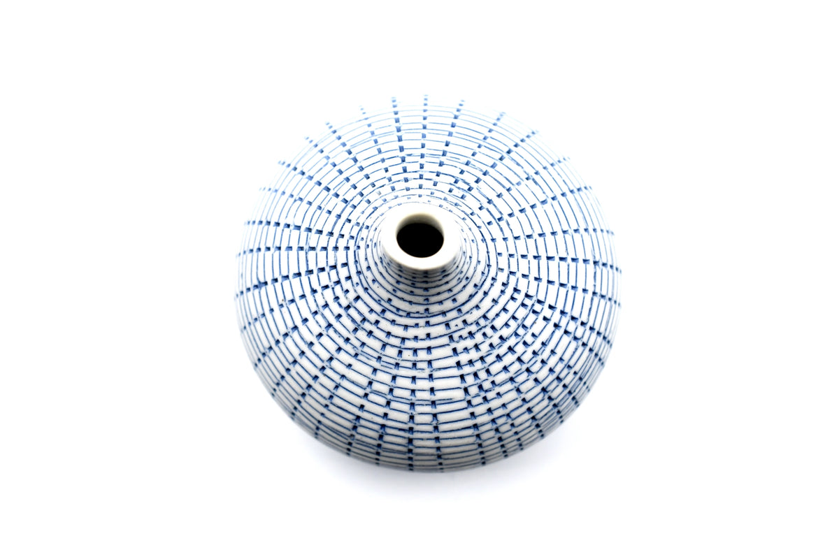 AFT Crosshatch Congo Tiny Porcelain Bud Vase