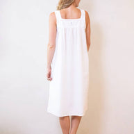 Violet White Cotton Nightgown
