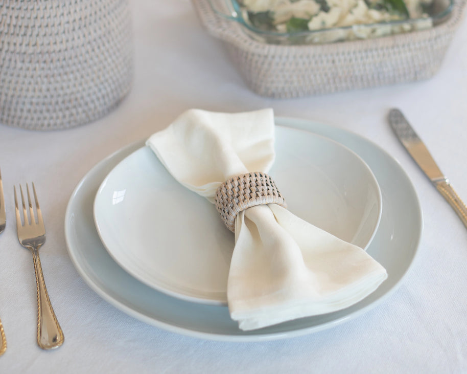 Rattan Oval Napkin Rings 6-piece Set