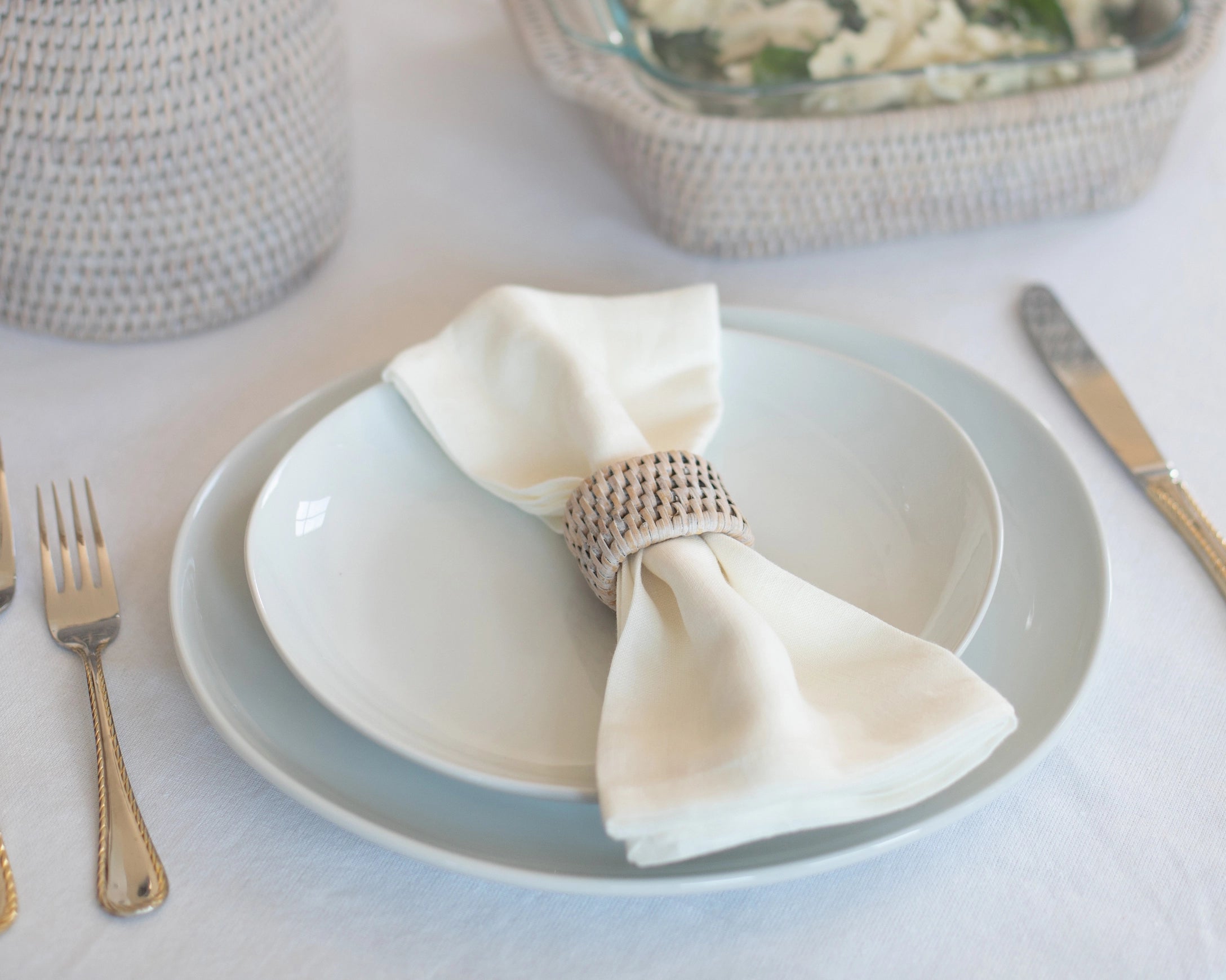 Rattan Oval Napkin Rings 6-piece Set